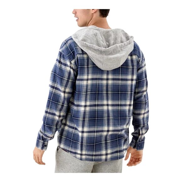 NEW American Eagle Super Soft Hooded Plaid Flannel Button-front Shirt Men's XXL - Picture 4 of 9